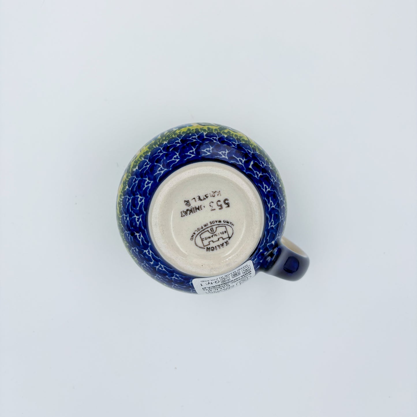 10 oz Bubble Mug. Handcrafted Polish pottery stoneware:  UNIKAT Bluebell Meadow