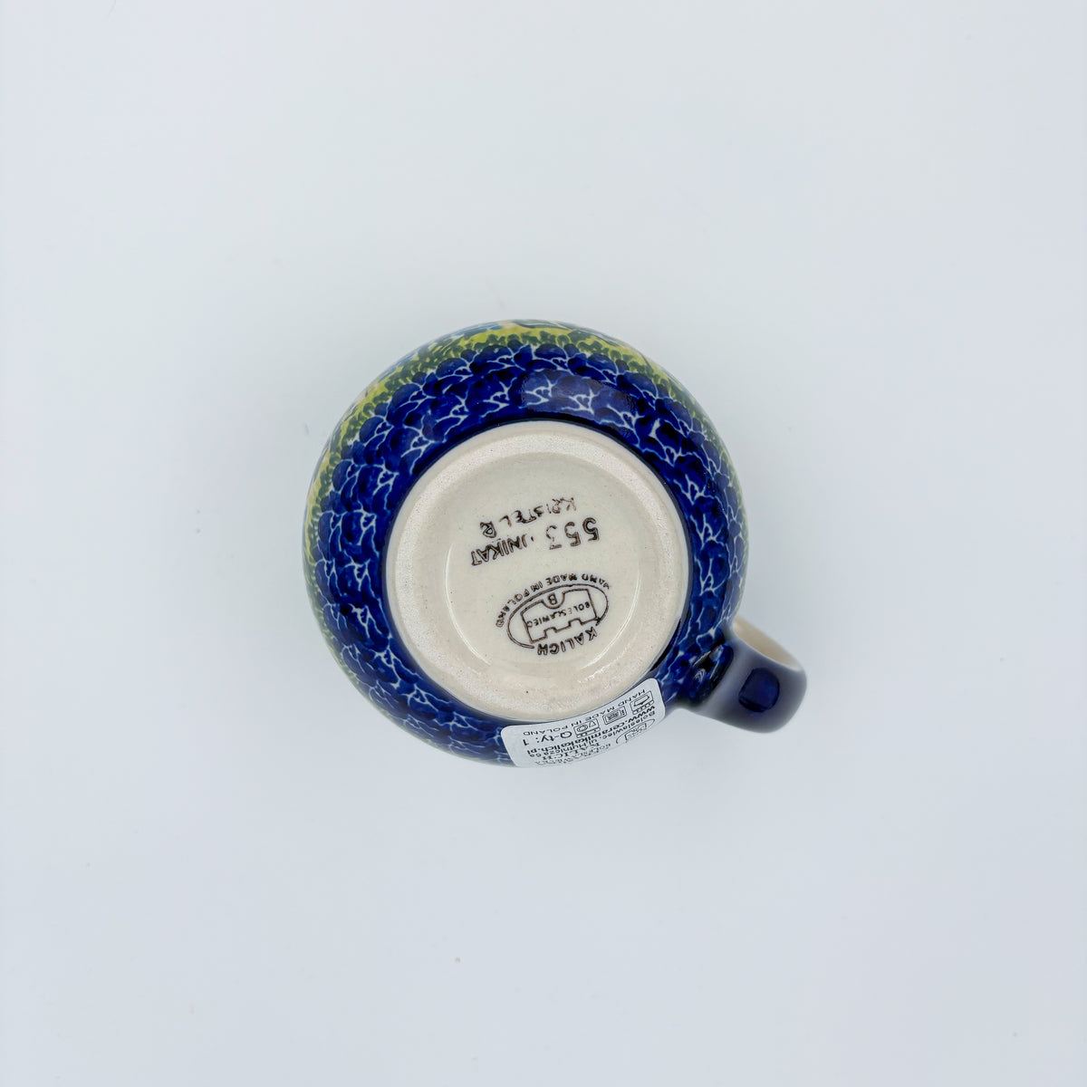 10 oz Bubble Mug. Handcrafted Polish pottery stoneware:  UNIKAT Bluebell Meadow