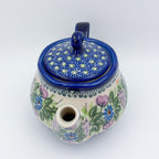 25 oz  Fruti Teapot.  Handcrafted Pottery in Poland. UNIKAT Floral Garden Design