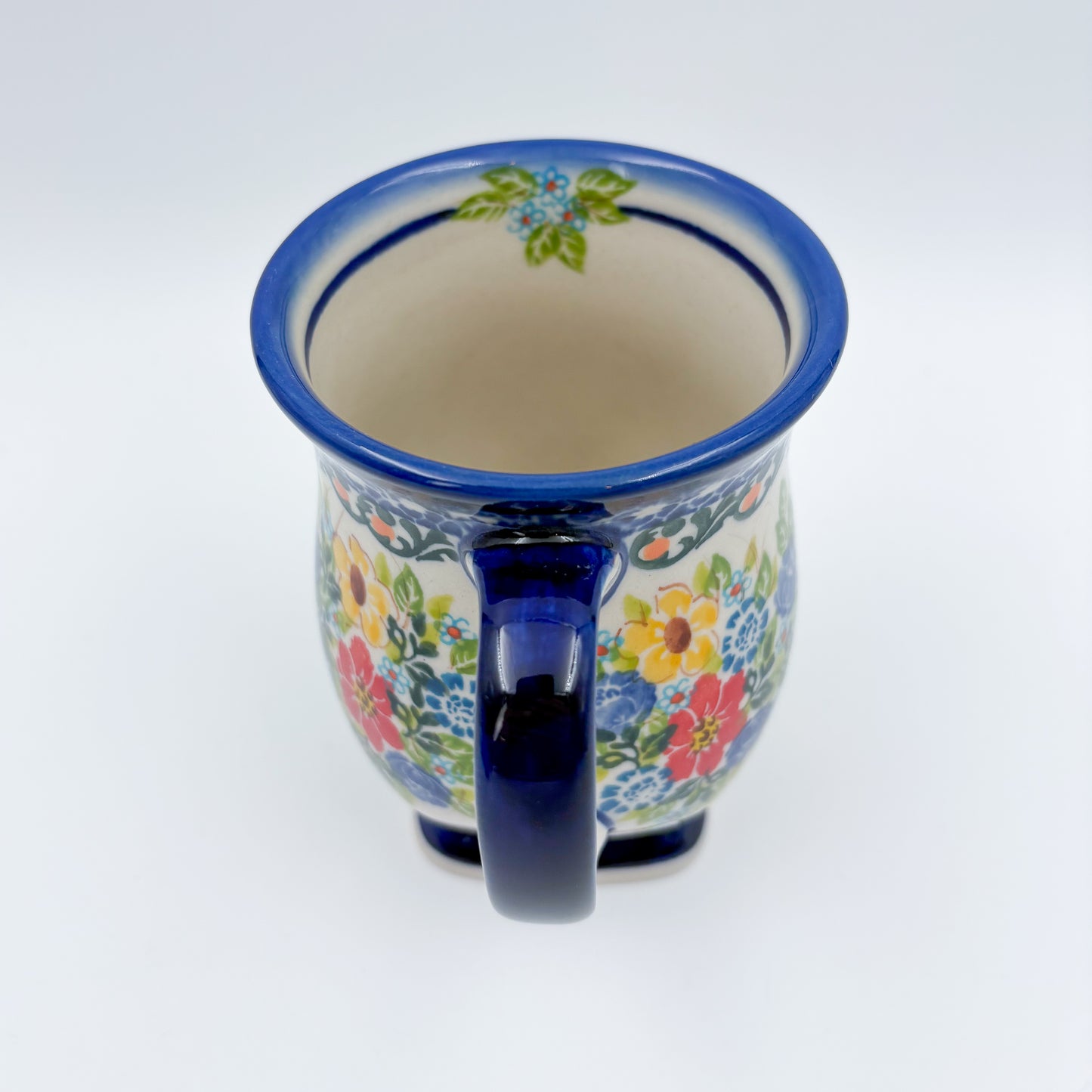 Tulip Mug 10oz. Handcrafted Polish pottery stoneware:  UNIKAT Garden Party