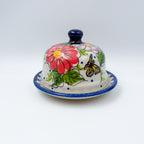 Round Butter/Cheese Covered Dish: UNIKAT Monarch Pattern