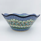 12" Wavy Bowl:  UNIKAT Spring Floral Garland
