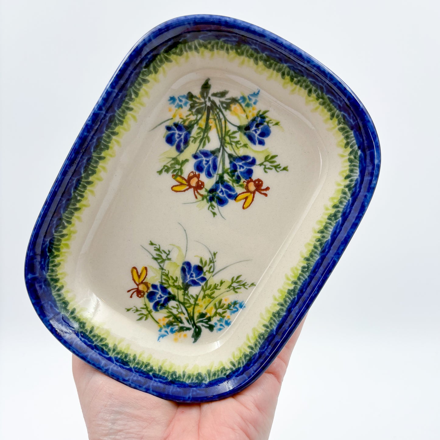 6" Butter Platter: UNIKAT Bluebell Meadow