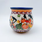 17 oz Bubble Mug XL. Handcrafted Polish pottery stoneware:  UNIKAT Pumpkin Scarecrow