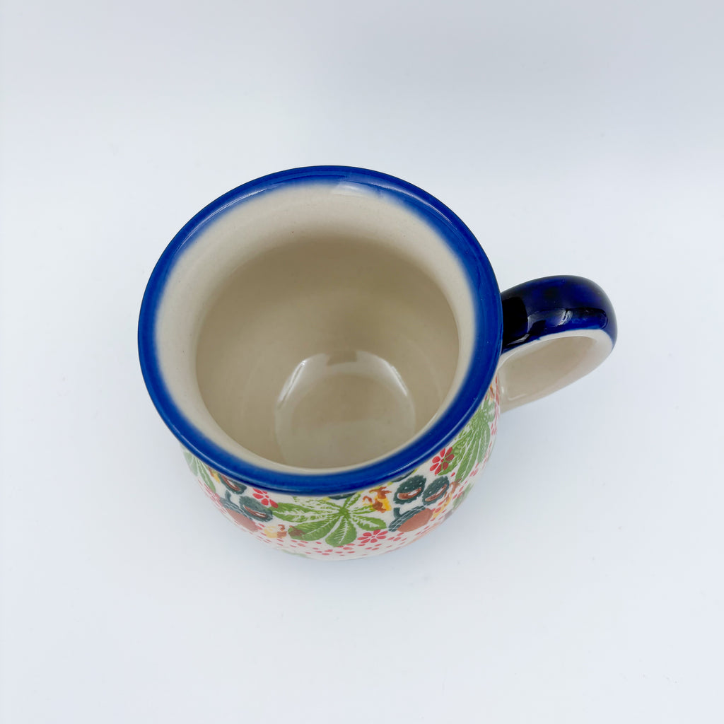 10 oz Bubble Mug. Handcrafted Polish pottery stoneware:  UNIKAT Hedgehog and Pumpkin