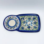 SET Bubble Mug 8 oz with Sandwich Plate . Handcrafted in Poland UNIKAT Blueberry