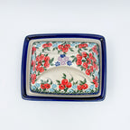 Butter Dish Deep: Handmade in Poland. UNIKAT Red Berry