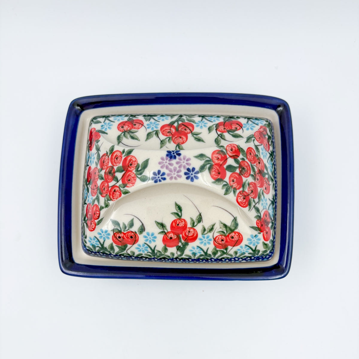 Butter Dish Deep: Handmade in Poland. UNIKAT Red Berry