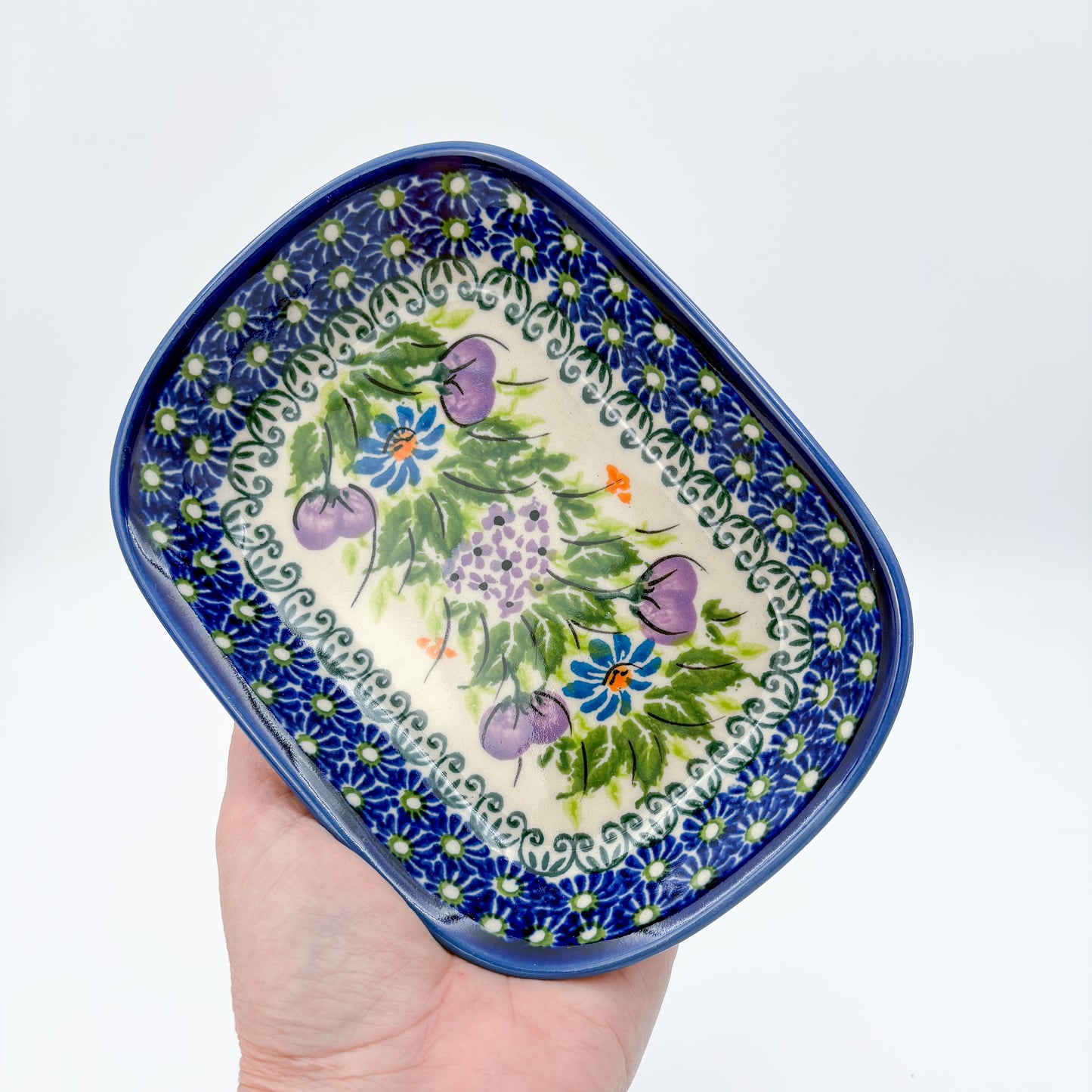 6" Butter Platter: UNIKAT Floral Garden  Design