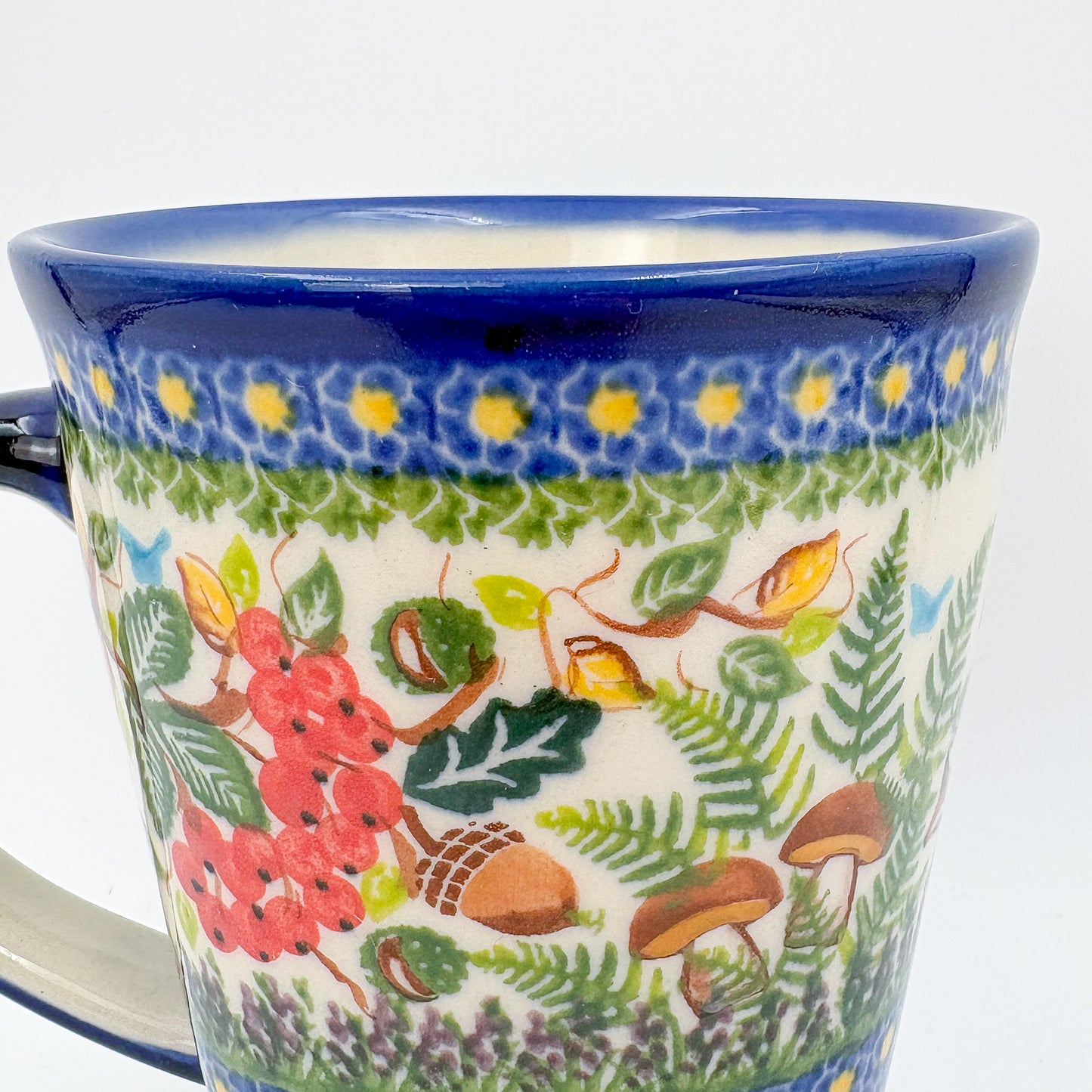 Mug XL 18oz. Handcrafted Polish pottery stoneware:  UNIKAT Foxy Trails