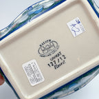 8” Rectangular Fala Baker Handmade in Poland.  UNIKAT Forget Me Not Pansy
