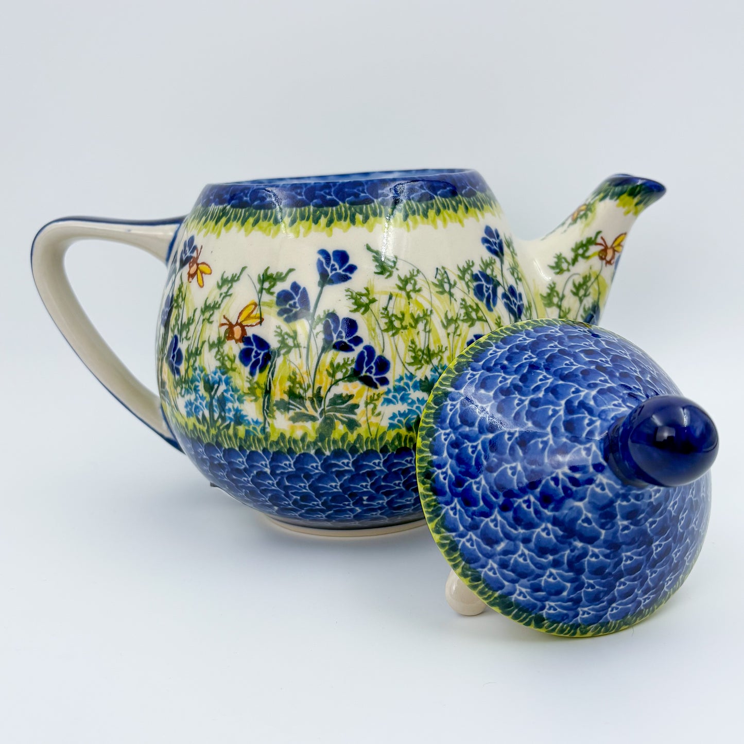 37 oz Teapot Atena Handcrafted Pottery in Poland. Bluebell Meadow Design