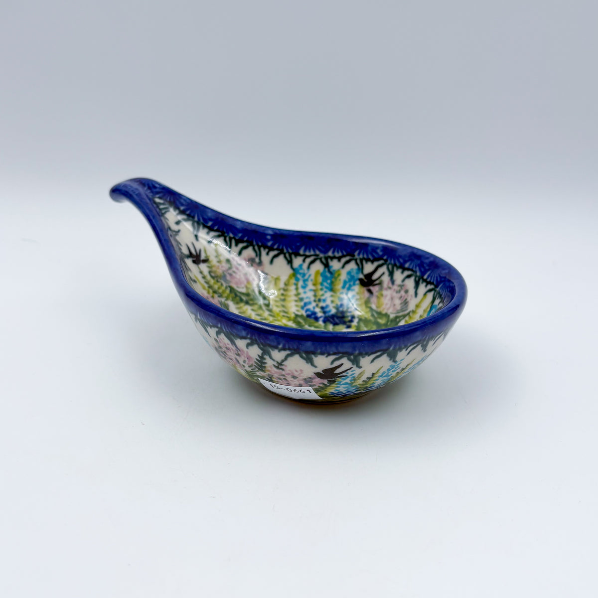 Spoon Stand.  Handmade Polish pottery.  UNIKAT Danda Bird
