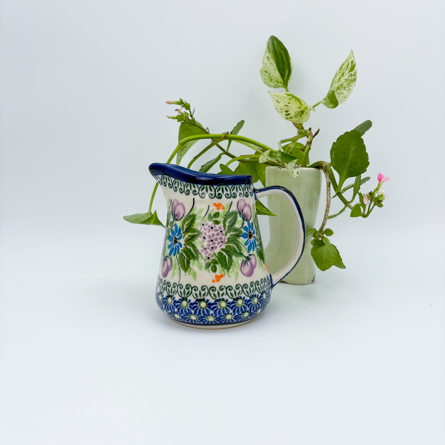 8 oz Pitcher/Creamer.  UNIKAT Floral Garden Design