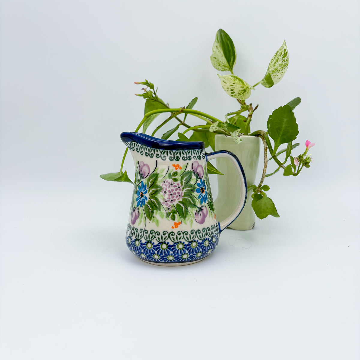 8 oz Pitcher/Creamer.  UNIKAT Floral Garden Design