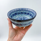 6” Bowl.  Hand crafted Polish pottery stoneware: UNIKAT Deep Winter Design