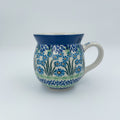16 oz Polish Pottery bubble mug is made by talented artisans from Poland Blue April Showers Design.  Ceramika Bona Company