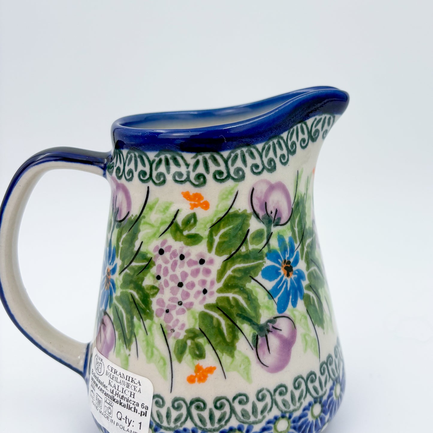 8 oz Pitcher/Creamer.  UNIKAT Floral Garden Design