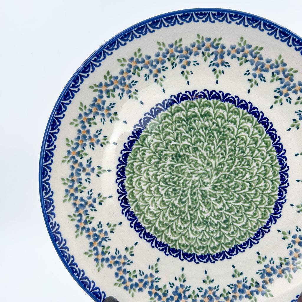 10” Plate.  Hand crafted Polish pottery stoneware: UNIKAT Wisteria Design