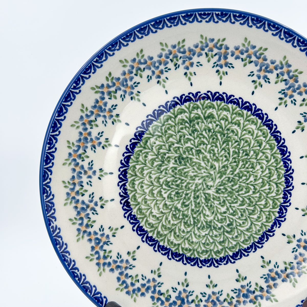 10” Plate.  Hand crafted Polish pottery stoneware: UNIKAT Wisteria Design