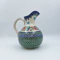 5 cup. Pitcher.  Hand painted Polish pottery stoneware.  UNIKAT Ring of Flowers