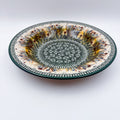 9”  Pasta Bowl.  Hand crafted Polish pottery stoneware: UNIKAT Wetland Reeds Design