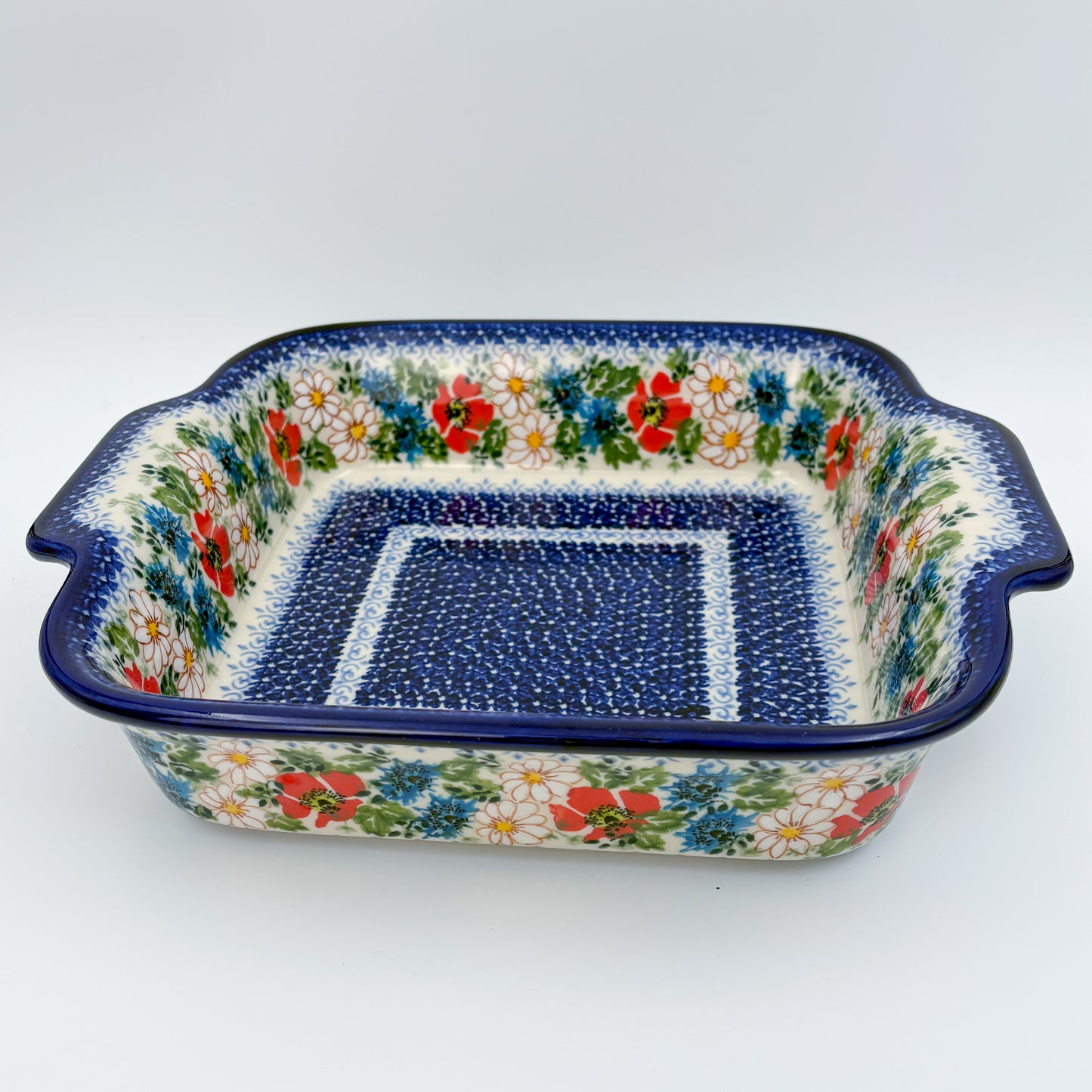 9” Lasagna Baker Handmade in Poland.  UNIKAT Wildflower