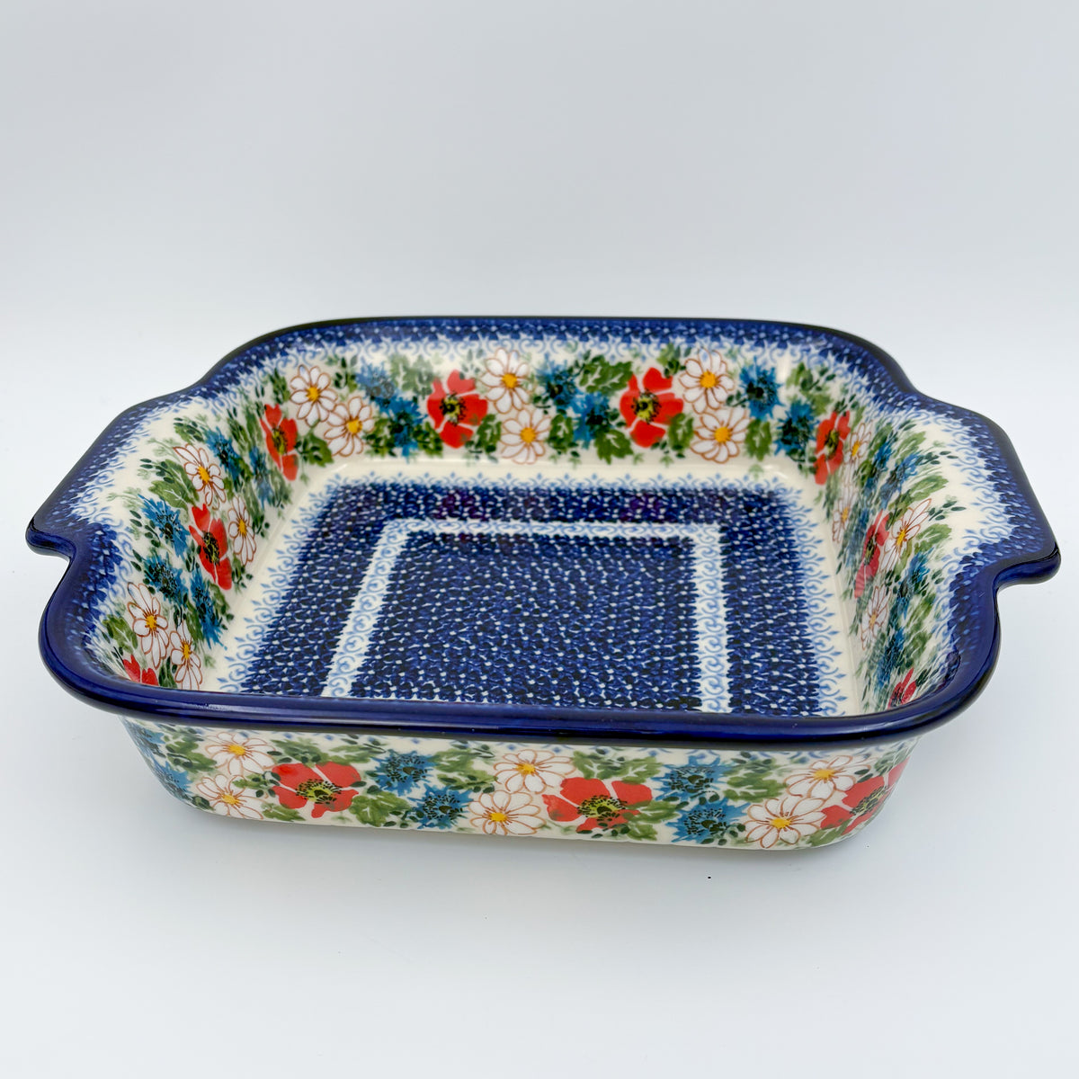 9” Lasagna Baker Handmade in Poland.  UNIKAT Wildflower