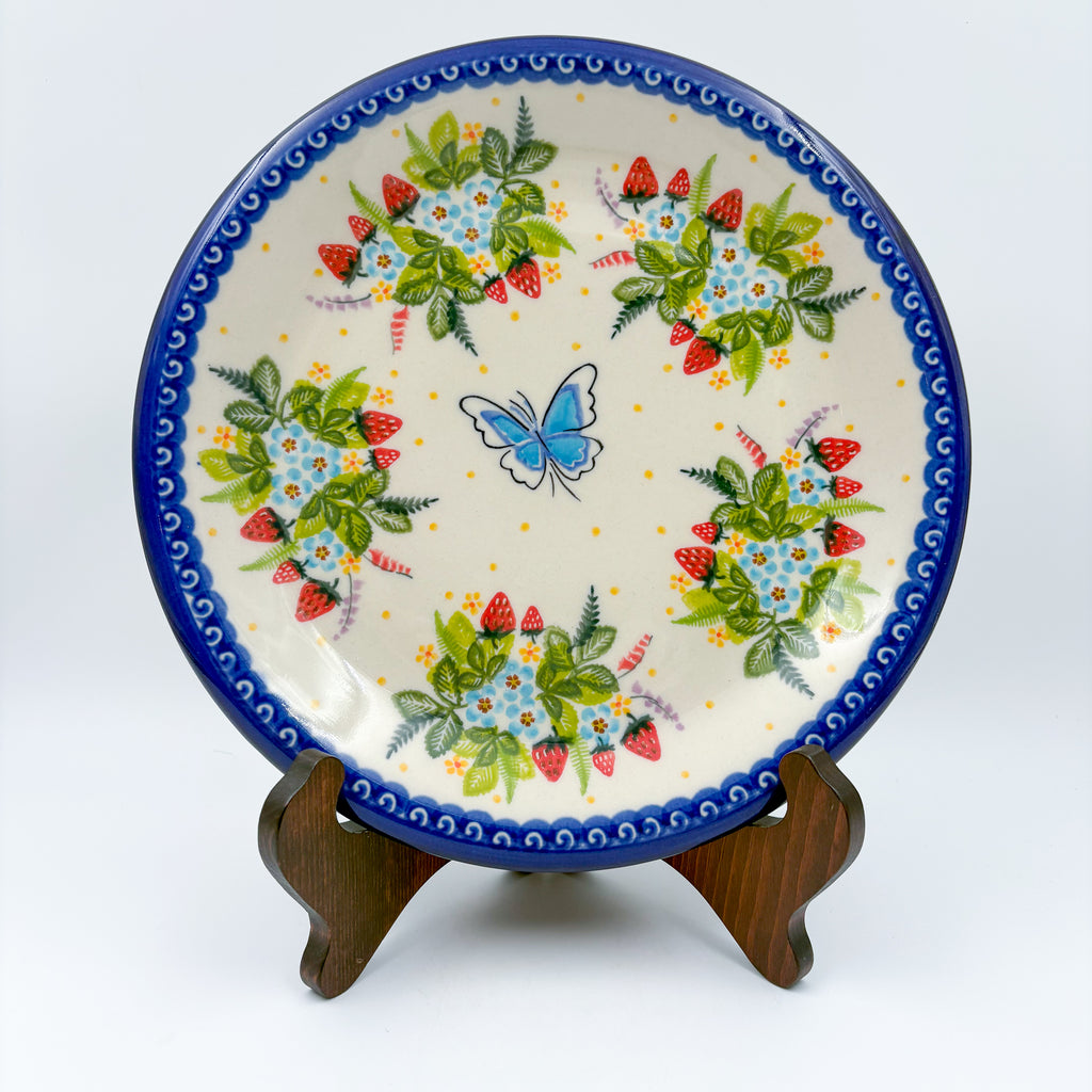 10.2” Plate.  Hand crafted Polish pottery stoneware: UNIKAT Berry Patch