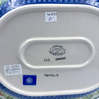 UNIKAT Bluebell Meadow XL oval platter, close-up bottom stamp signed Kristel R. Kalich Boleslawiec Unikat