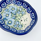 5” blue floral soap dish is a handmade by talented Polish artisans.