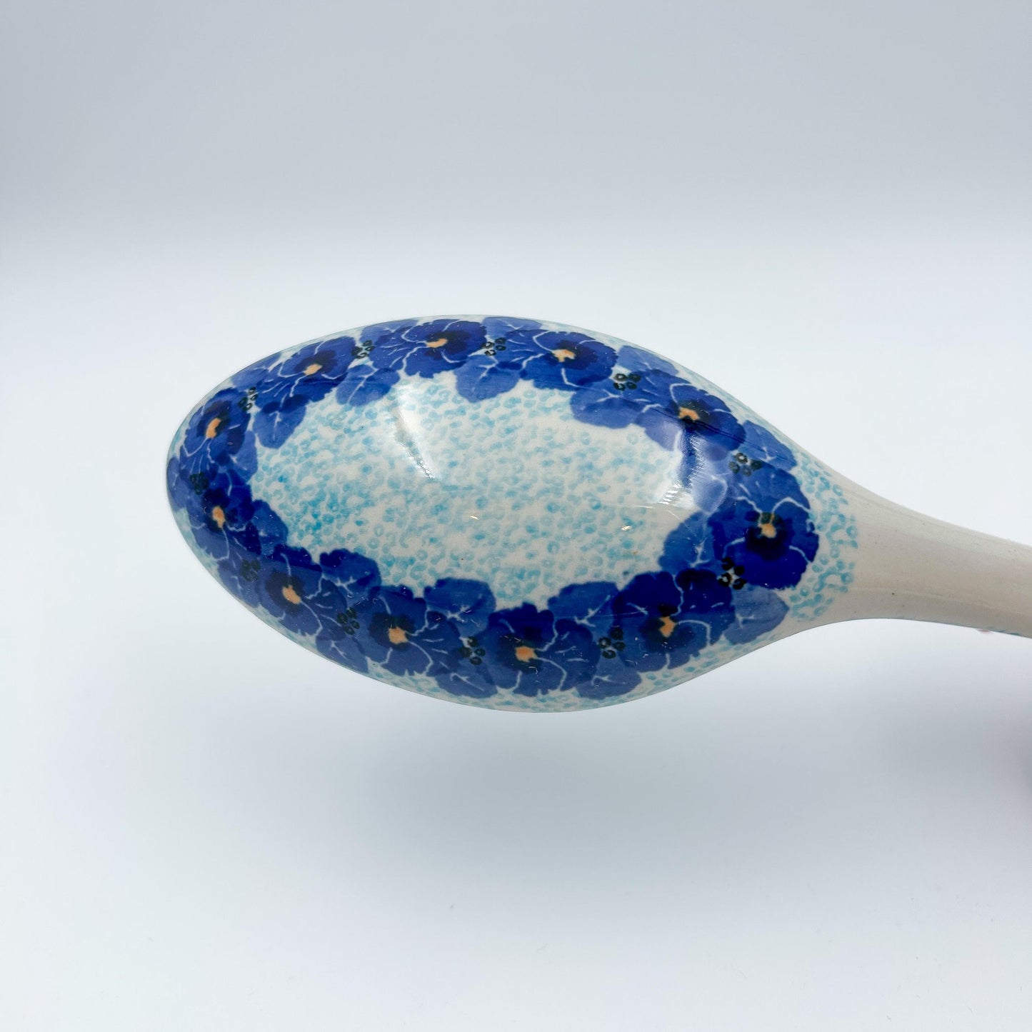 Spoon  13”.  Handmade Polish pottery.  UNIKAT Deep Winter Pattern