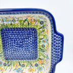 9” Lasagna Baker Handmade in Poland.  UNIKAT Wildflower Meadow Design