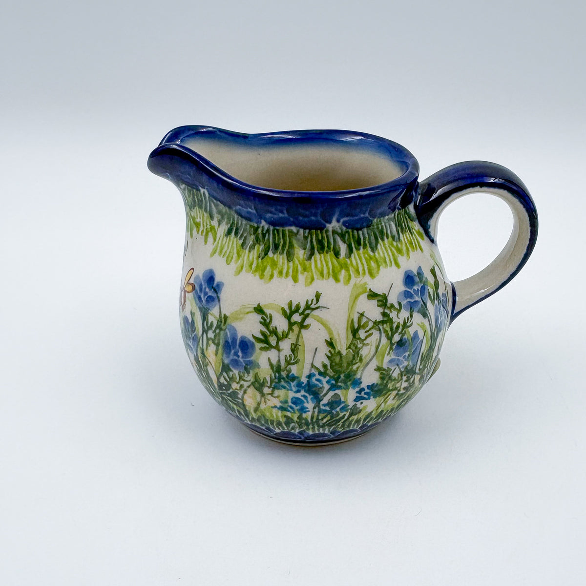 6 oz Kubus Creamer. Handcrafted in Poland UNIKAT Bluebell Meadow