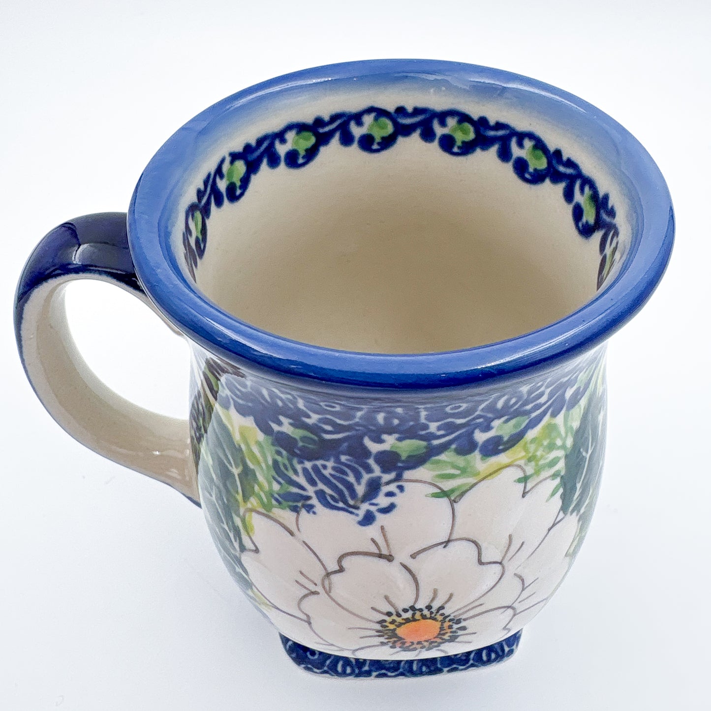 Tulip Mug 10oz. Handcrafted Polish pottery stoneware:  UNIKAT Wild Rose
