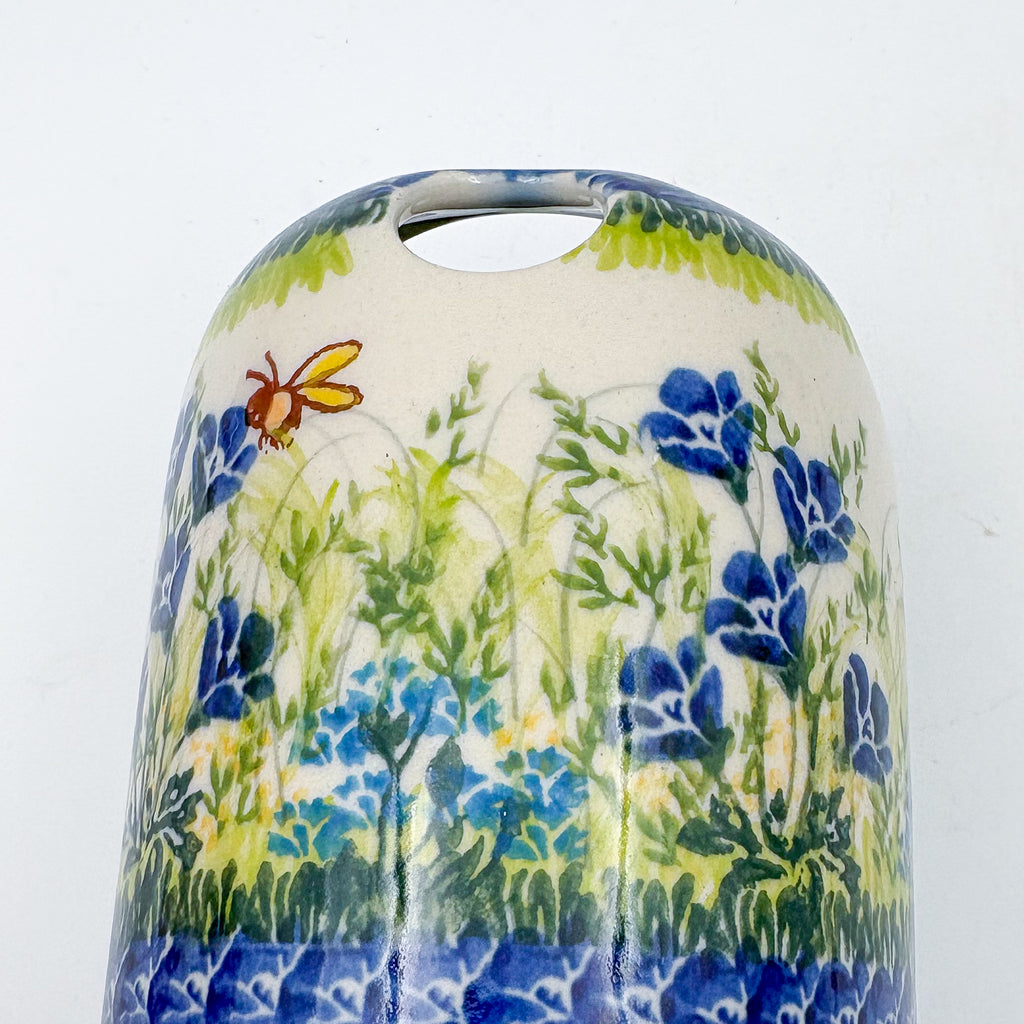5” Toothbrush/Makeup Holder.  Hand crafted Polish pottery stoneware: UNIKAT Bluebell Meadow Design