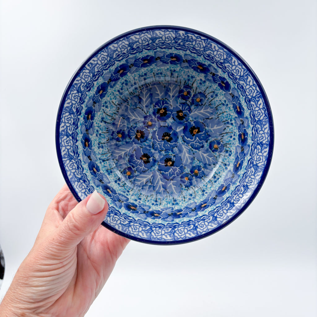 6” Bowl.  Hand crafted Polish pottery stoneware: UNIKAT Deep Winter Design