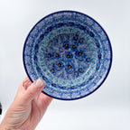 6” Bowl.  Hand crafted Polish pottery stoneware: UNIKAT Deep Winter Design