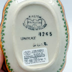 5" Soap Dish.  Handmade Polish pottery.  UNIKAT Tangerine Fields