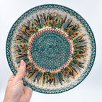 10” Plate.  Hand crafted Polish pottery stoneware: UNIKAT Harvest Design
