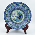 9”  Bowl.  Hand crafted Polish pottery stoneware: UNIKAT Moody Blues Design