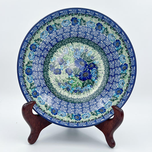 9”  Bowl.  Hand crafted Polish pottery stoneware: UNIKAT Moody Blues Design