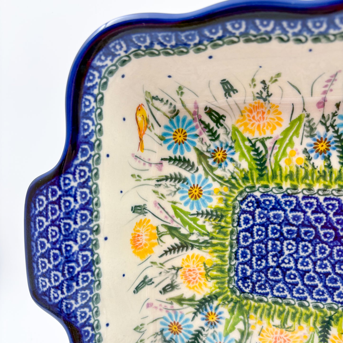 11.6" Baker Ada with Handles. Handmade in Poland.  UNIKAT Songbird Garden Design