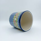 Utensil Jar 6”.  Handmade Polish pottery.  UNIKAT Petal Dance