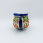 10 oz Bubble Mug. Handcrafted Polish pottery stoneware:  UNIKAT Hedgehog and Pumpkin