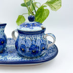 10" Cream and Sugar Set.  UNIKAT Deep Winter Design