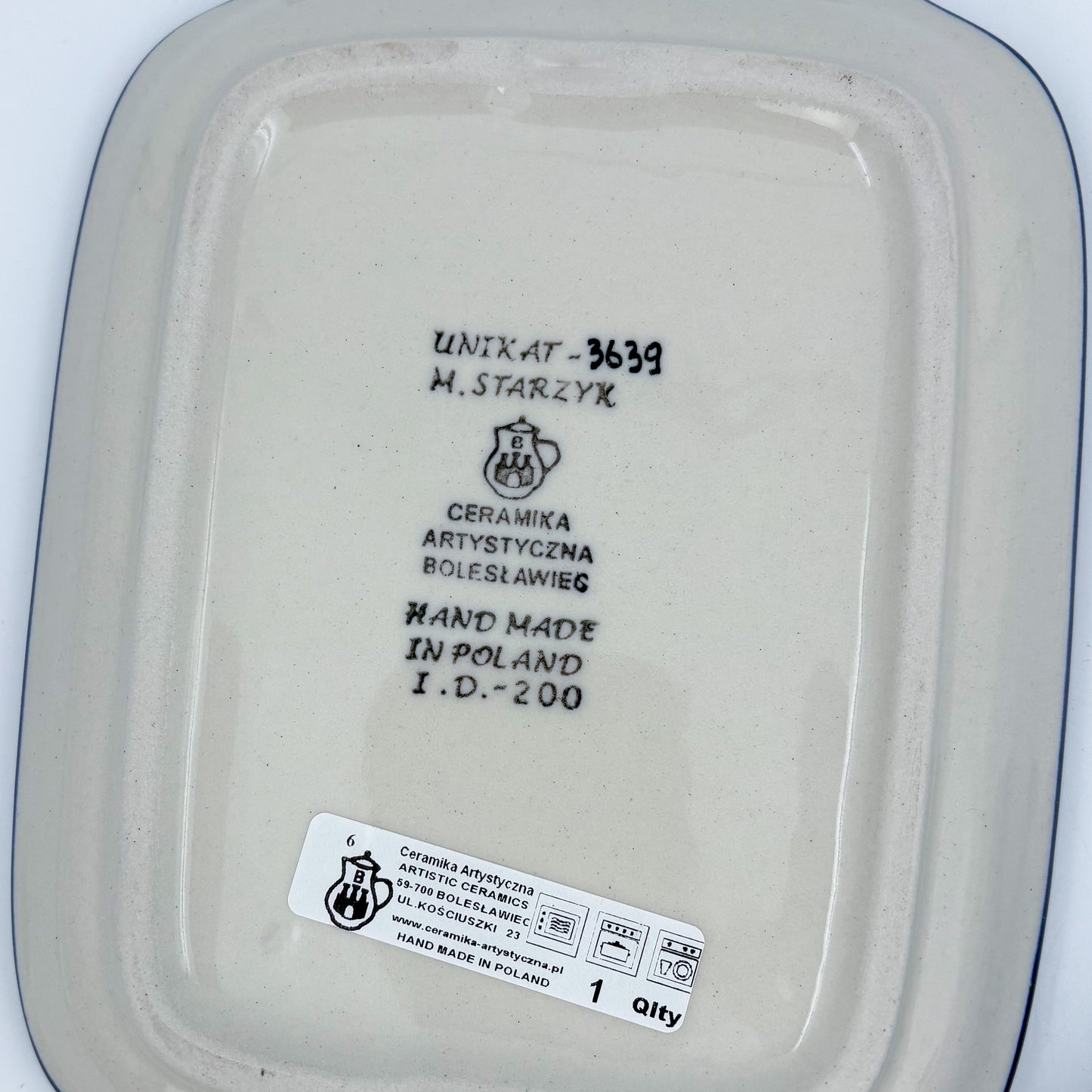 7" Butter Dish: UNIKAT Deep Winter Design