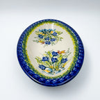 7" Oval Milano Platter  Hand crafted Polish pottery stoneware: UNIKAT Bluebell Meadow Design