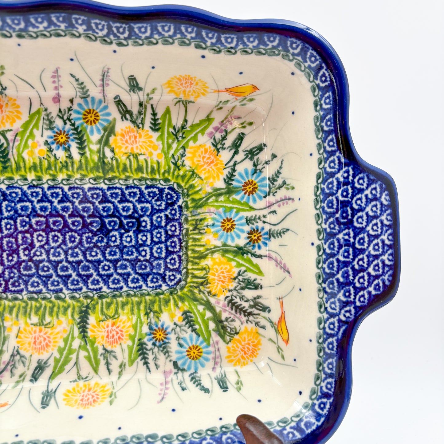 11.6" Baker Ada with Handles. Handmade in Poland.  UNIKAT Songbird Garden Design