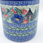 Utensil Jar 6”.  Handmade Polish pottery.  UNIKAT Poppy Chalet